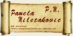 Pamela Miletaković vizit kartica